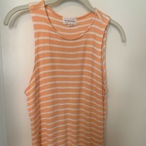 Peach and white striped tank